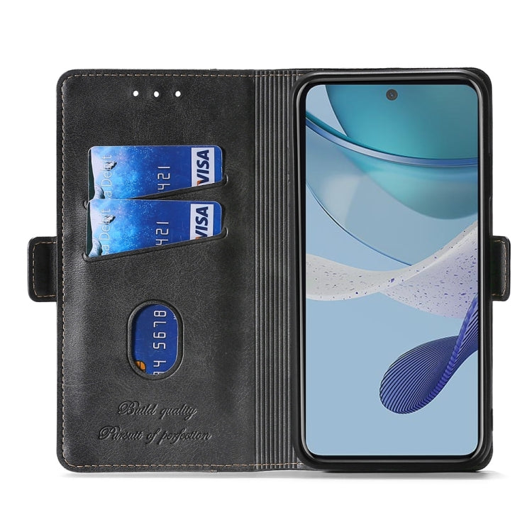 For Rakuten Hand 4G Contrast Color Side Buckle Leather Phone Case
