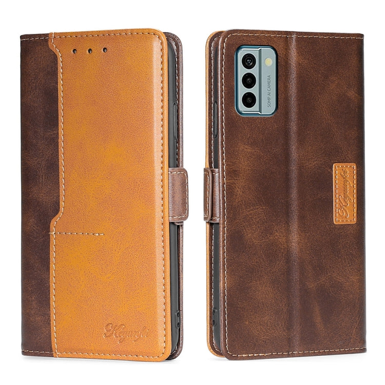 For Nokia G22 Contrast Color Side Buckle Leather Phone Case