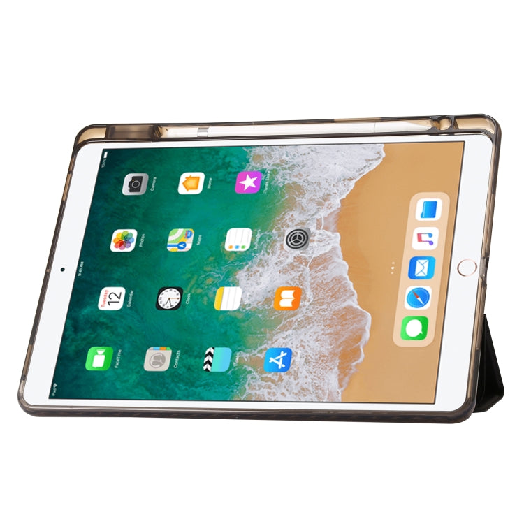 Clear Acrylic 3-Fold Leather Tablet Case For iPad 10.2 2019 / 10.2 2020 / 10.2 2021 / Pro 10.5 2017 / Air 10.5 2019
