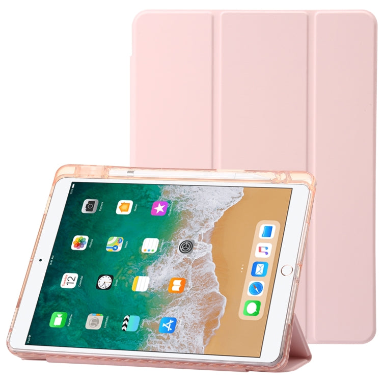 Clear Acrylic 3-Fold Leather Tablet Case For iPad 10.2 2019 / 10.2 2020 / 10.2 2021 / Pro 10.5 2017 / Air 10.5 2019
