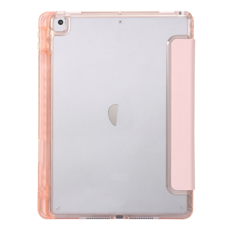 Clear Acrylic 3-Fold Leather Tablet Case For iPad 10.2 2019 / 10.2 2020 / 10.2 2021 / Pro 10.5 2017 / Air 10.5 2019