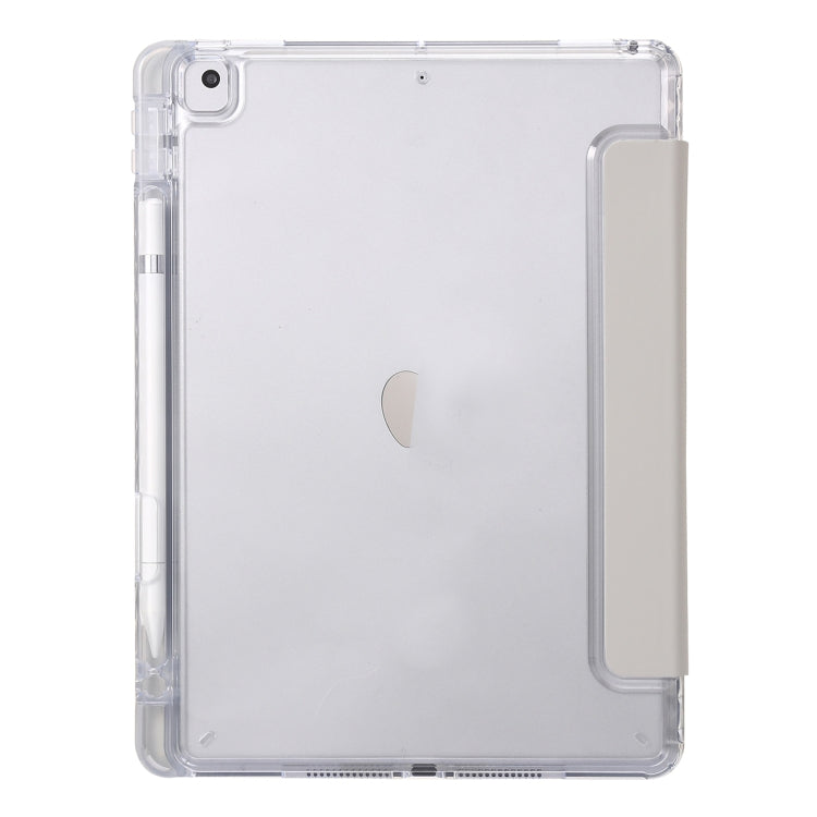 Clear Acrylic 3-Fold Leather Tablet Case For iPad 10.2 2019 / 10.2 2020 / 10.2 2021 / Pro 10.5 2017 / Air 10.5 2019