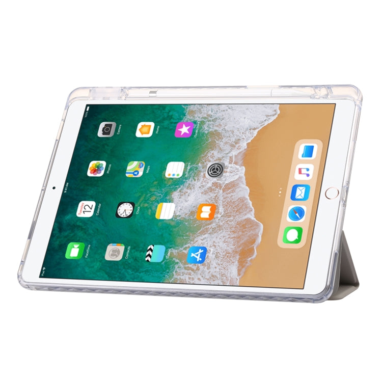 Clear Acrylic 3-Fold Leather Tablet Case For iPad 10.2 2019 / 10.2 2020 / 10.2 2021 / Pro 10.5 2017 / Air 10.5 2019