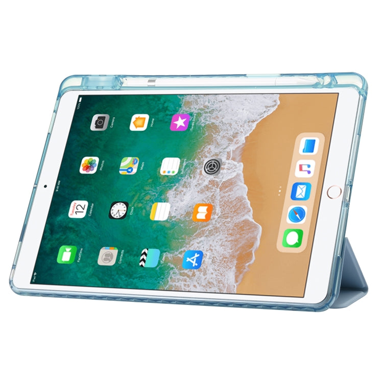 Clear Acrylic 3-Fold Leather Tablet Case For iPad 10.2 2019 / 10.2 2020 / 10.2 2021 / Pro 10.5 2017 / Air 10.5 2019
