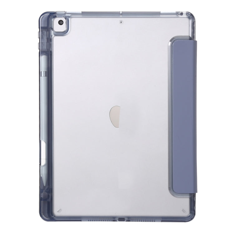 Clear Acrylic 3-Fold Leather Tablet Case For iPad 10.2 2019 / 10.2 2020 / 10.2 2021 / Pro 10.5 2017 / Air 10.5 2019
