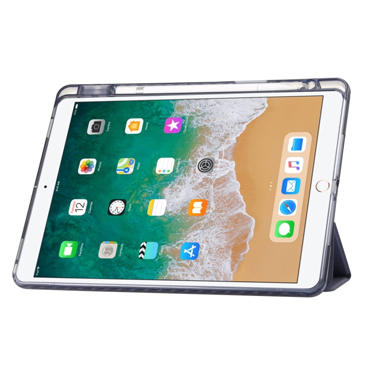 Clear Acrylic 3-Fold Leather Tablet Case For iPad 10.2 2019 / 10.2 2020 / 10.2 2021 / Pro 10.5 2017 / Air 10.5 2019