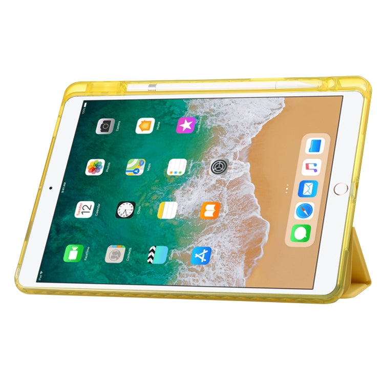 Clear Acrylic 3-Fold Leather Tablet Case For iPad 10.2 2019 / 10.2 2020 / 10.2 2021 / Pro 10.5 2017 / Air 10.5 2019