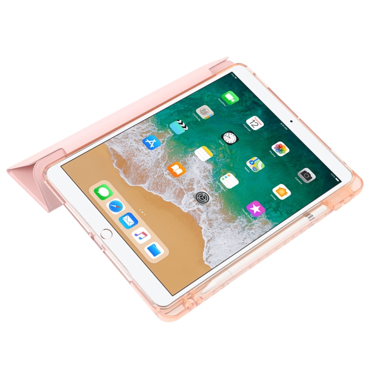 Clear Acrylic 3-Fold Leather Tablet Case For iPad 10.2 2019 / 10.2 2020 / 10.2 2021 / Pro 10.5 2017 / Air 10.5 2019