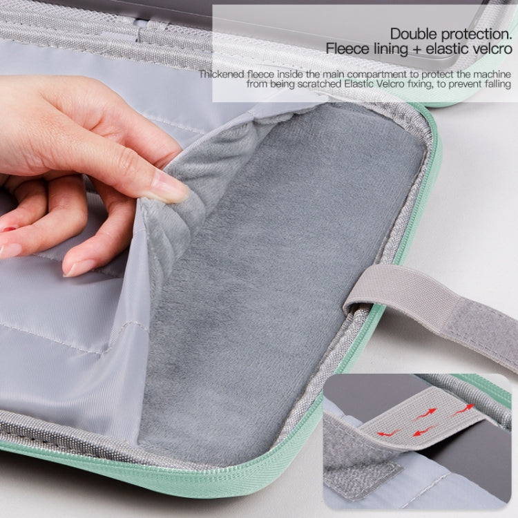 For 12.9-13 inch Laptop Portable Cloth Texture Leather Bag