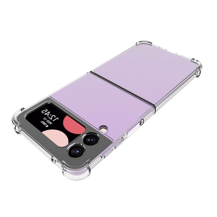 For Samsung Galaxy Z Flip4 Shockproof Non-slip Thickening TPU Phone Case(Transparent)