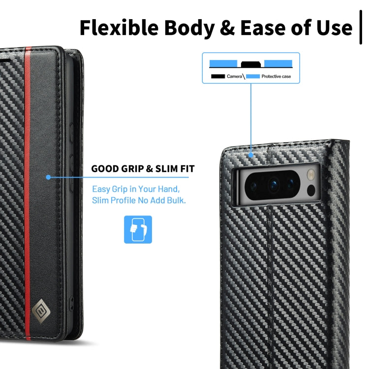 For Google Pixel 8 Pro LC.IMEEKE Carbon Fiber Leather Phone Case