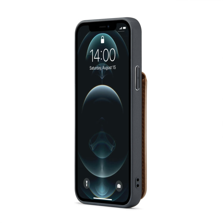 For iPhone 11 Pro Max Fierre Shann Crazy Horse Card Holder Back Cover PU Phone Case