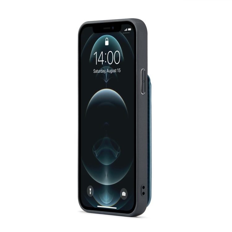 For iPhone 11 Pro Max Fierre Shann Crazy Horse Card Holder Back Cover PU Phone Case