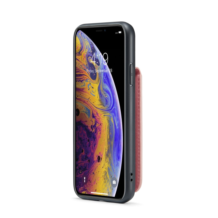 For iPhone X / XS Fierre Shann Crazy Horse Card Holder Back Cover PU Phone Case