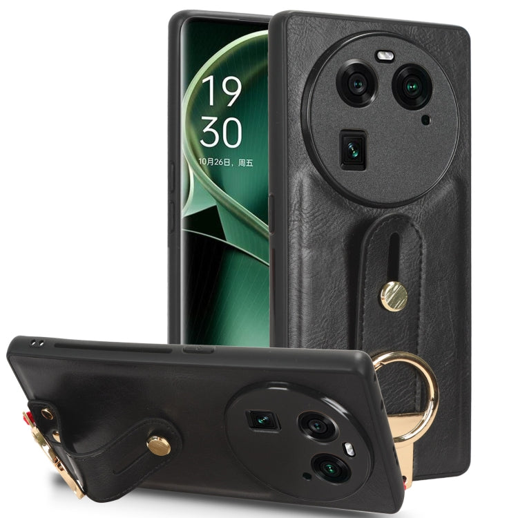 For OPPO Find X6 5G Wristband Leather Back Phone Case