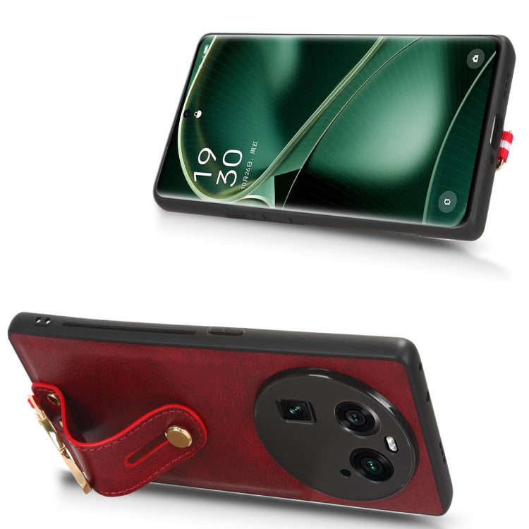 For OPPO Find X6 5G Wristband Leather Back Phone Case