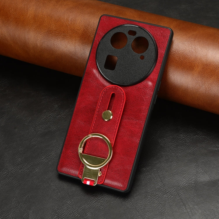 For OPPO Find X6 5G Wristband Leather Back Phone Case