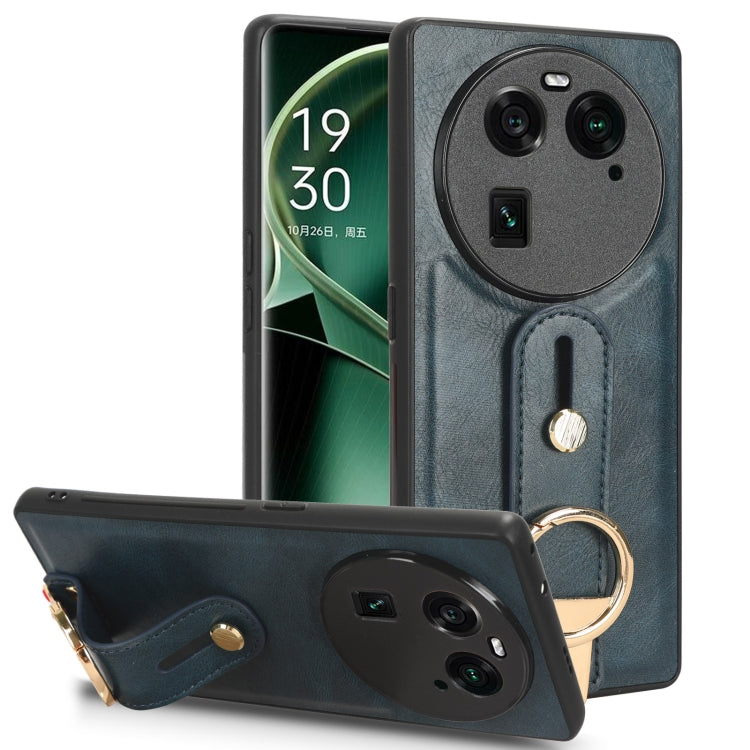 For OPPO Find X6 5G Wristband Leather Back Phone Case