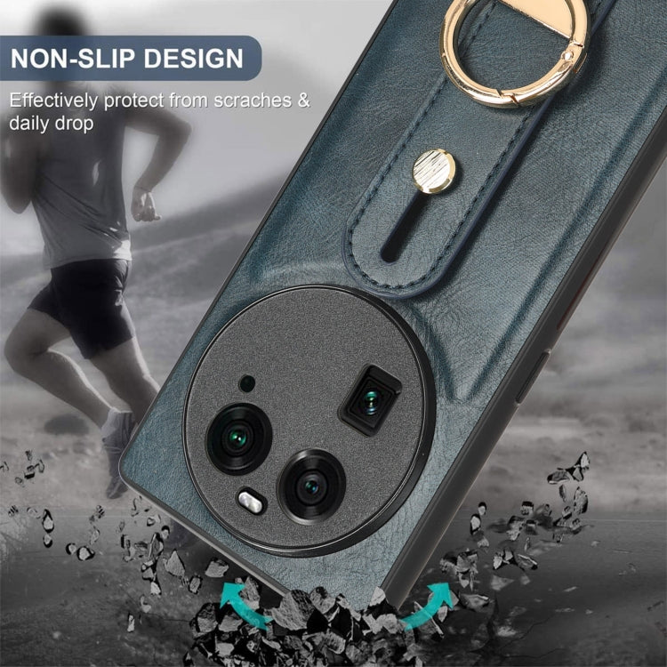 For OPPO Find X6 5G Wristband Leather Back Phone Case