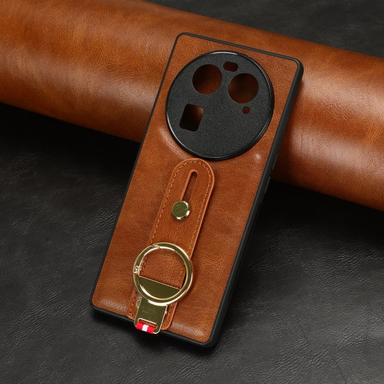 For OPPO Find X6 5G Wristband Leather Back Phone Case