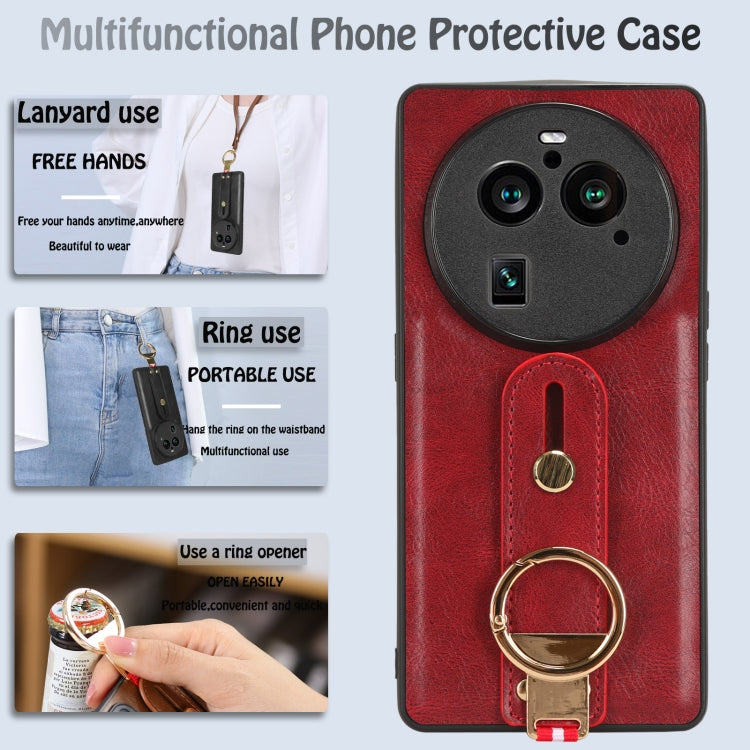 For OPPO Find X6 Pro 5G Wristband Leather Back Phone Case