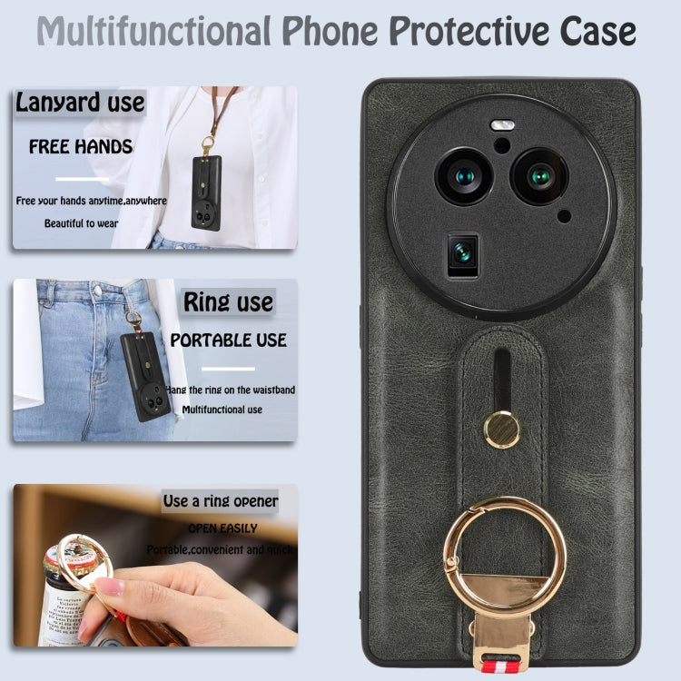 For OPPO Find X6 Pro 5G Wristband Leather Back Phone Case