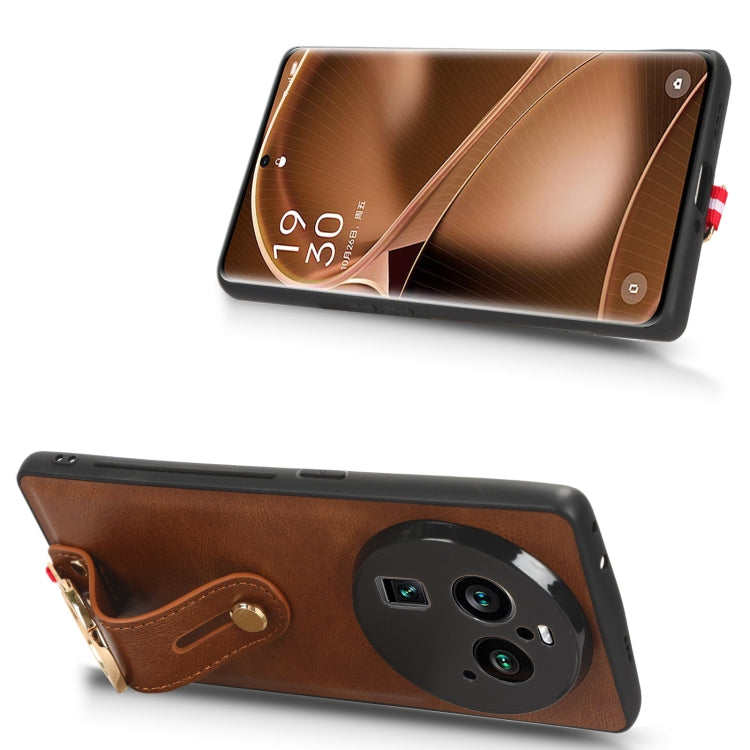 For OPPO Find X6 Pro 5G Wristband Leather Back Phone Case