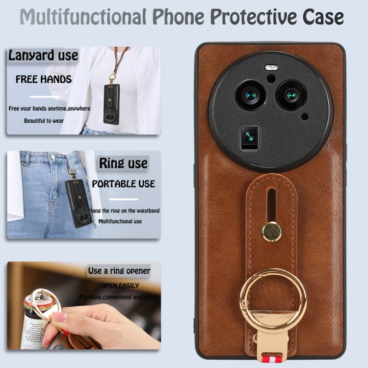 For OPPO Find X6 Pro 5G Wristband Leather Back Phone Case