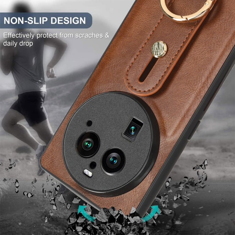 For OPPO Find X6 Pro 5G Wristband Leather Back Phone Case