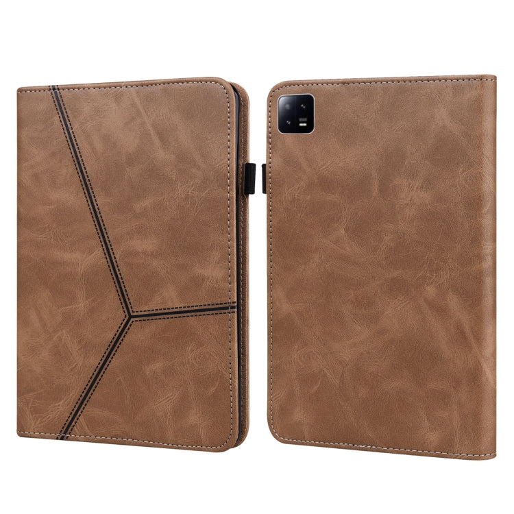 For Xiaomi Pad 6 / Pad 6 Pro Embossed Striped Leather Tablet Case
