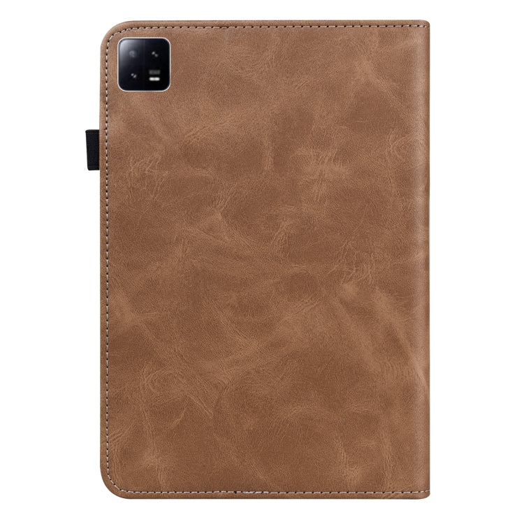 For Xiaomi Pad 6 / Pad 6 Pro Embossed Striped Leather Tablet Case