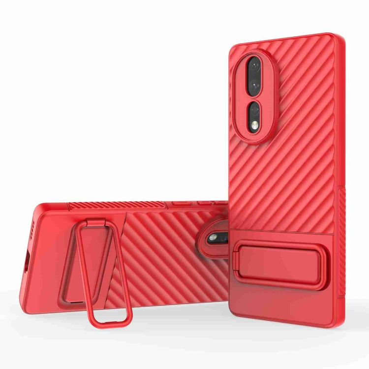 For Honor 80 5G Wavy Texture TPU Phone Case with Lens Film