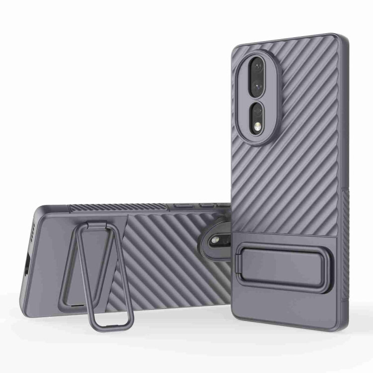 For Honor 80 5G Wavy Texture TPU Phone Case with Lens Film