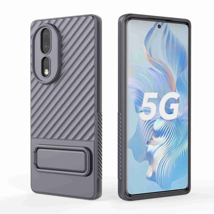 For Honor 80 5G Wavy Texture TPU Phone Case with Lens Film