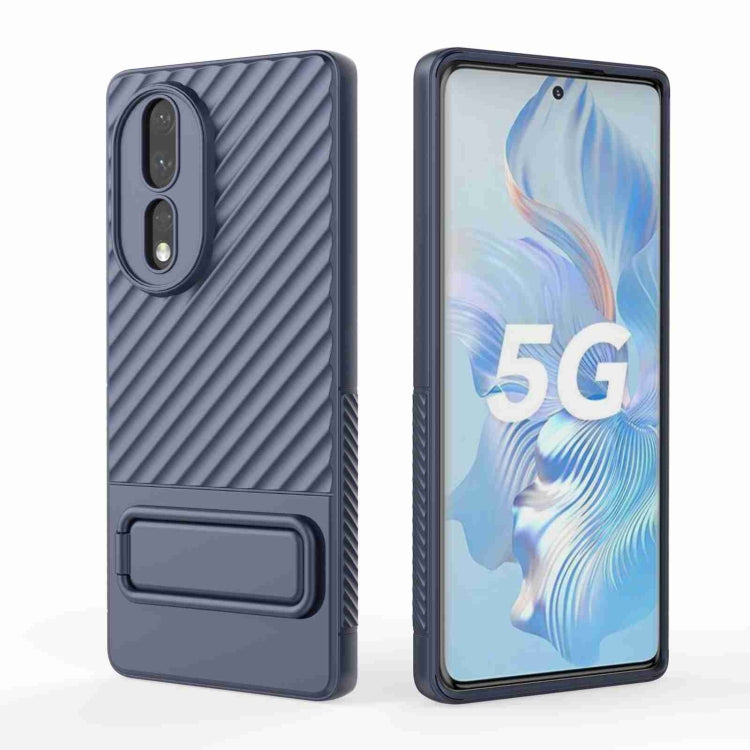 For Honor 80 5G Wavy Texture TPU Phone Case with Lens Film