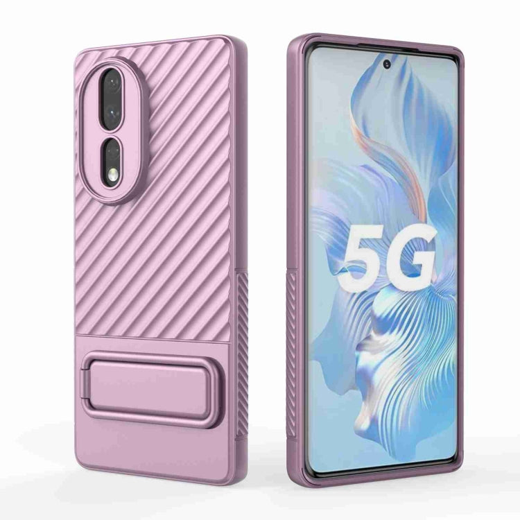 For Honor 80 5G Wavy Texture TPU Phone Case with Lens Film