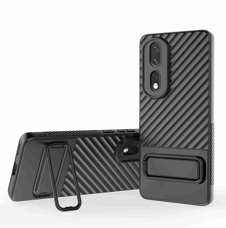 For Honor 80 Pro 5G Wavy Texture TPU Phone Case with Lens Film