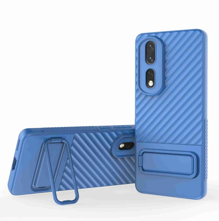 For Honor 80 Pro 5G Wavy Texture TPU Phone Case with Lens Film