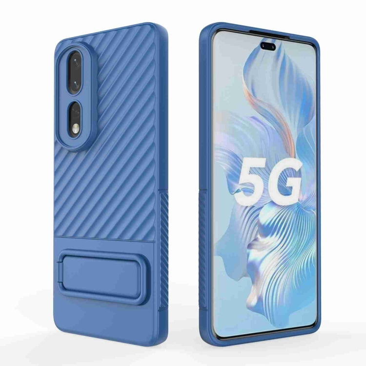 For Honor 80 Pro 5G Wavy Texture TPU Phone Case with Lens Film