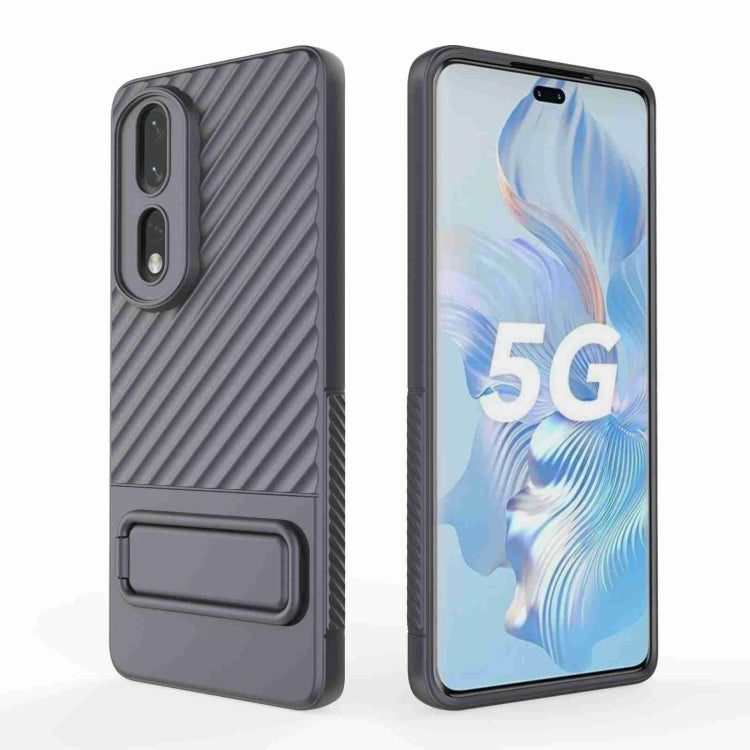 For Honor 80 Pro 5G Wavy Texture TPU Phone Case with Lens Film