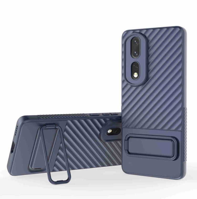 For Honor 80 Pro 5G Wavy Texture TPU Phone Case with Lens Film
