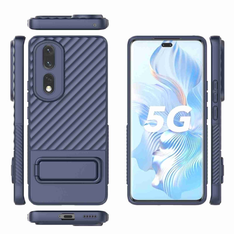 For Honor 80 Pro 5G Wavy Texture TPU Phone Case with Lens Film