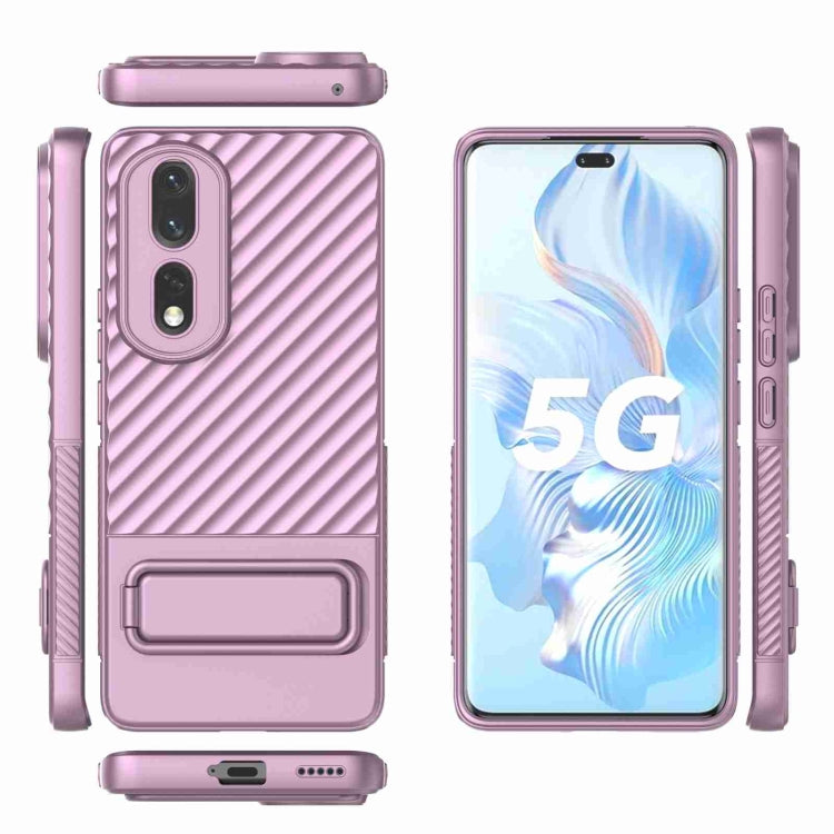 For Honor 80 Pro 5G Wavy Texture TPU Phone Case with Lens Film