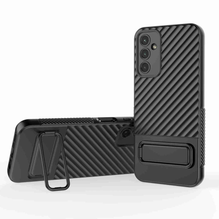 For Samsung Galaxy A14 5G Wavy Texture TPU Phone Case with Lens Film
