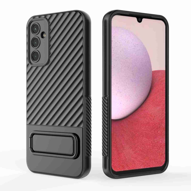 For Samsung Galaxy A14 5G Wavy Texture TPU Phone Case with Lens Film