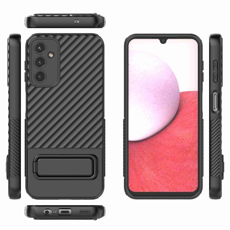 For Samsung Galaxy A14 5G Wavy Texture TPU Phone Case with Lens Film