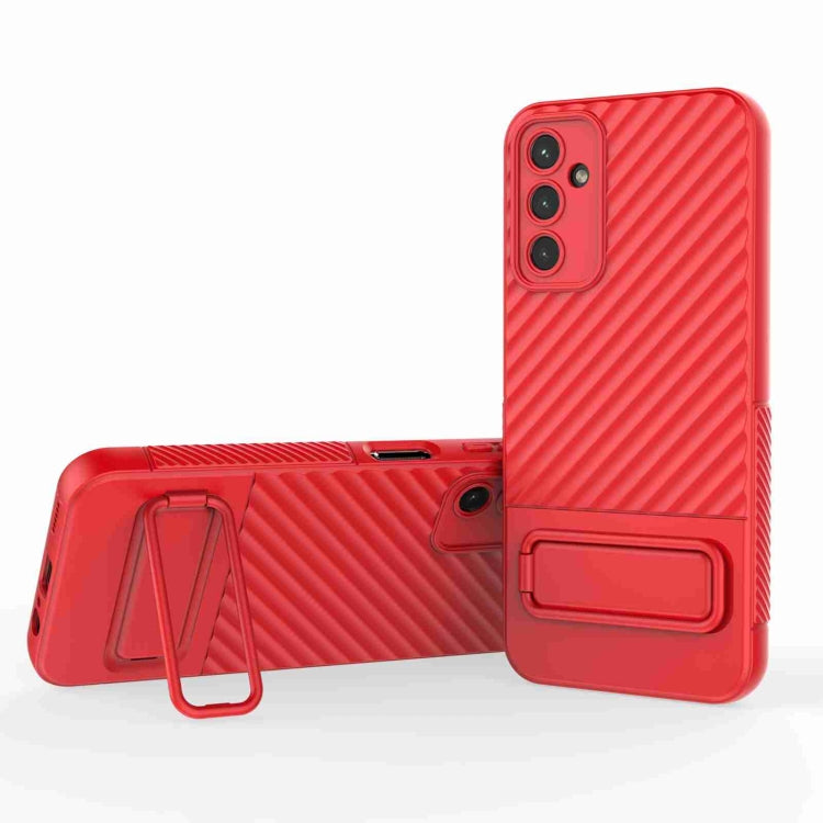For Samsung Galaxy A14 5G Wavy Texture TPU Phone Case with Lens Film