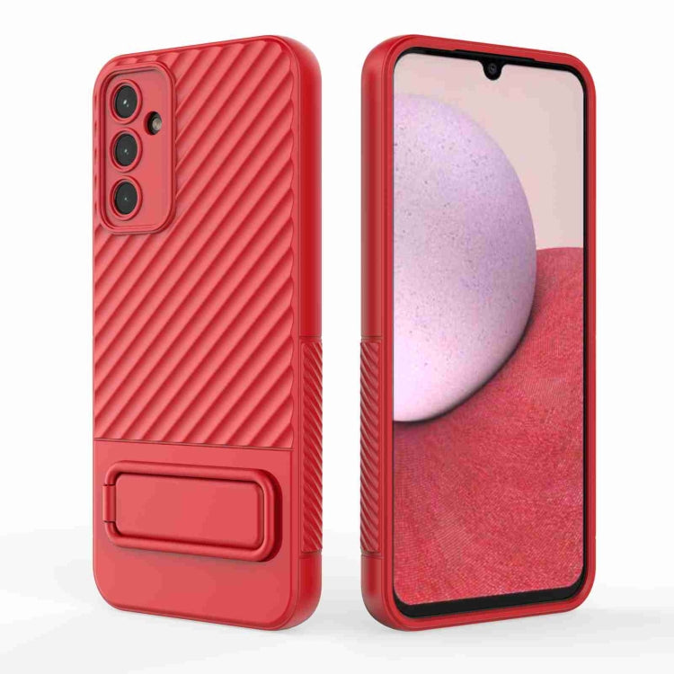 For Samsung Galaxy A14 5G Wavy Texture TPU Phone Case with Lens Film