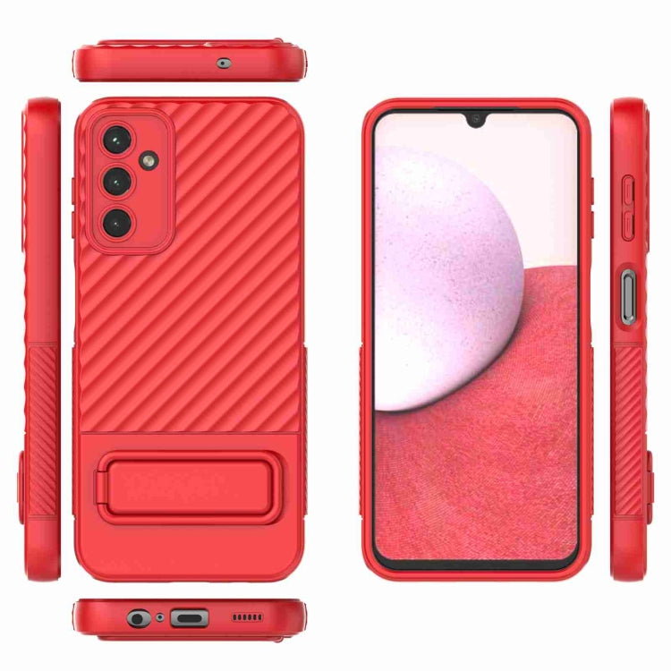 For Samsung Galaxy A14 5G Wavy Texture TPU Phone Case with Lens Film