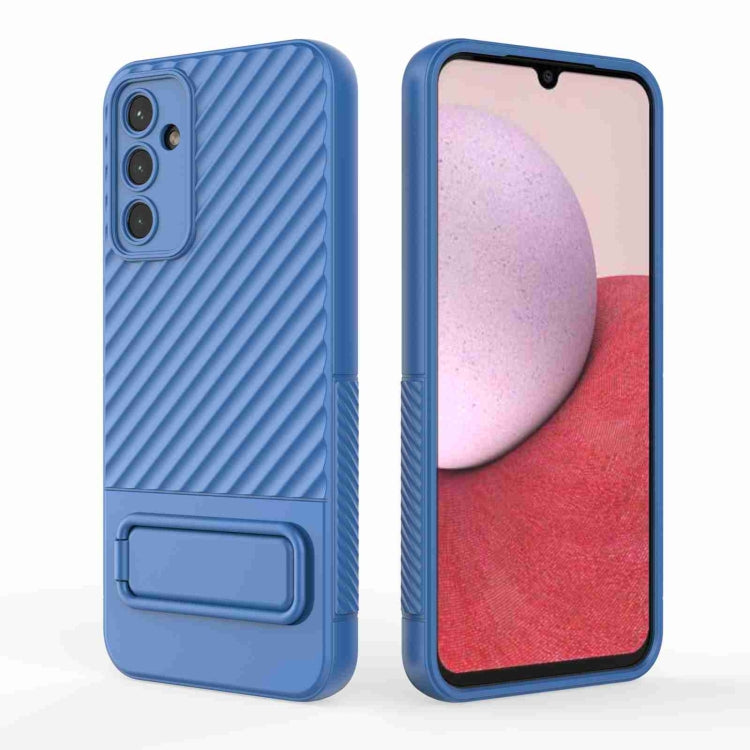 For Samsung Galaxy A14 5G Wavy Texture TPU Phone Case with Lens Film